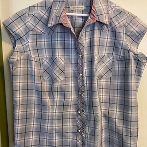 Plaid cap sleeve shirt from Roper